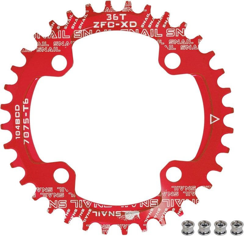 BESNIN Chainring 104 BCD Chainring 30T 32T 34T 36T 38T 40T 42T 44T 46T 48T 50T 52T Narrow Wide Tooth Round Chainring for 7/8/9/10/11/12 Speed MTB BMX Road Bike - Image 1